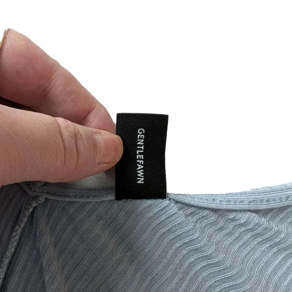 Gentle Fawn Tank Top Double V Neck Light Blue Spaghetti Straps Ribbed Women Med - Picture 6 of 10